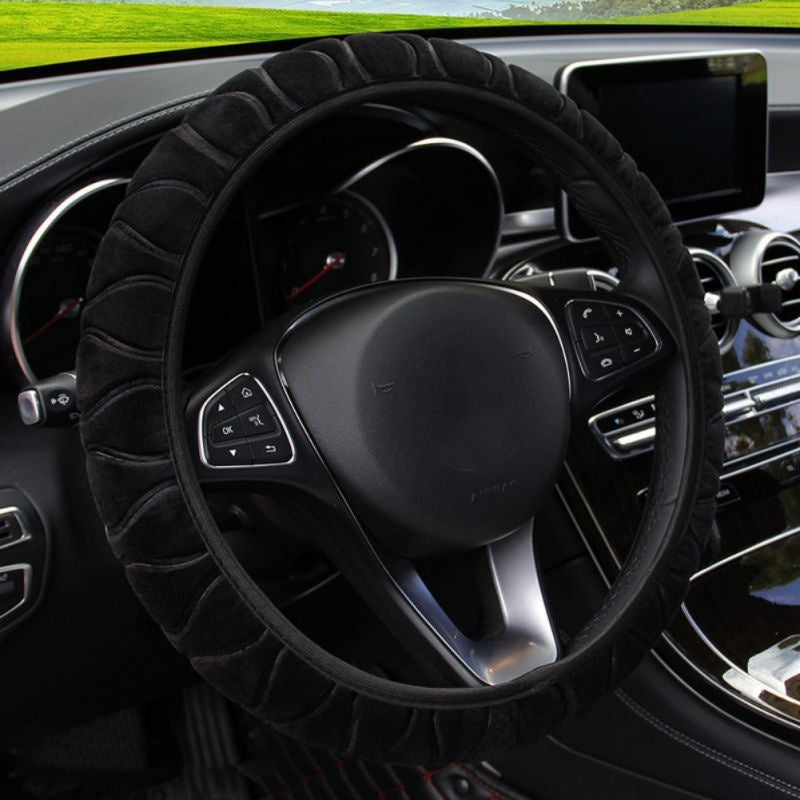 Car plush steering wheel cover