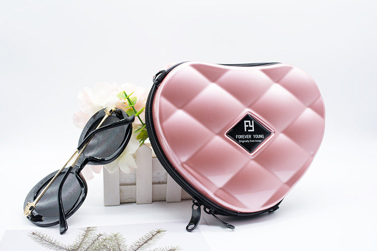 Mini heart-shaped suitcase small bag