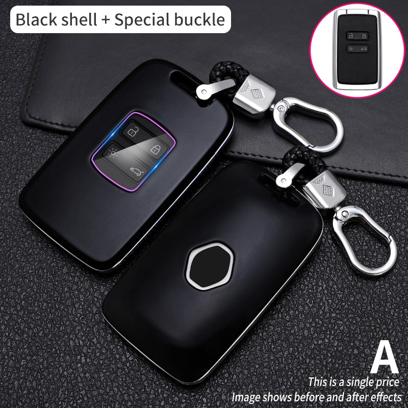 Car Key Case For Renault Koleos Kadjar Scenic Megane Sandero Espace Clio Captur Kangoo  Laguna Talisman Twingo Carbon Fibe Cover