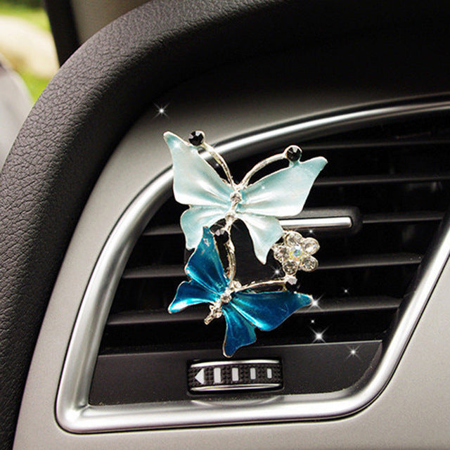 Car Air Freshener Scents Auto Perfume Vent Outlet Clip With Solid Fragrance Sheet Swan Mushroom Butterflies Planet Dance Girl