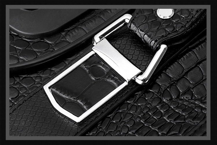 Genuine Leather Crocodile Pattern Suitcase Men's Top Layer Cowhide