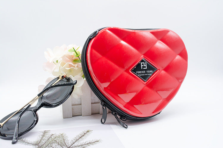 Mini heart-shaped suitcase small bag