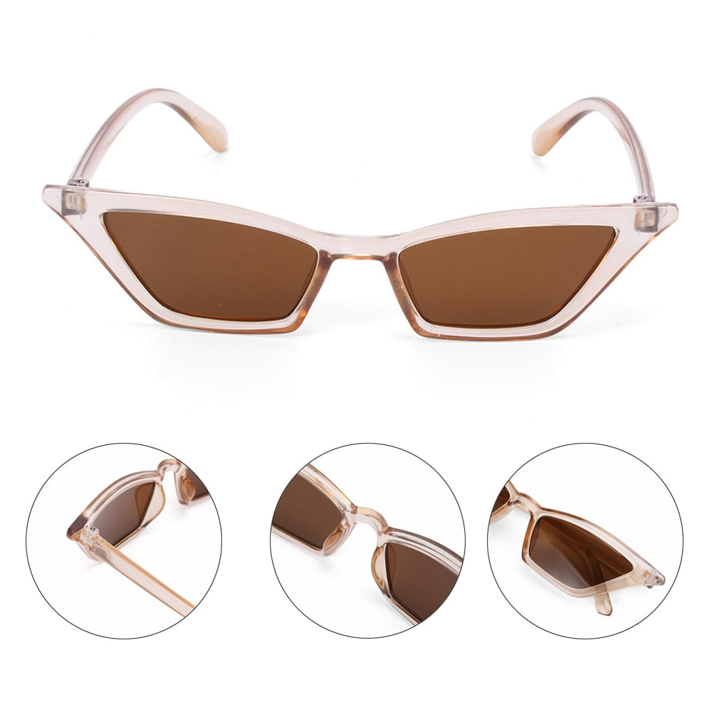 Top quality Fashion Women Glasses Small Frame Cat Eye Sunglasses UV400 Sun Shades Glasses Street Eyewear Female glasses