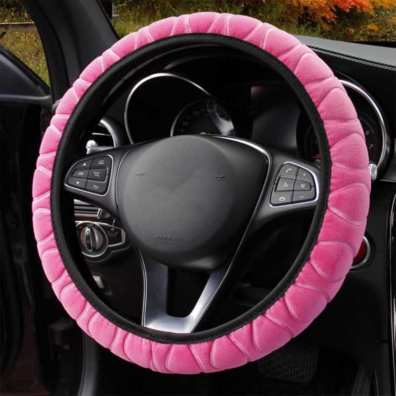 Car plush steering wheel cover