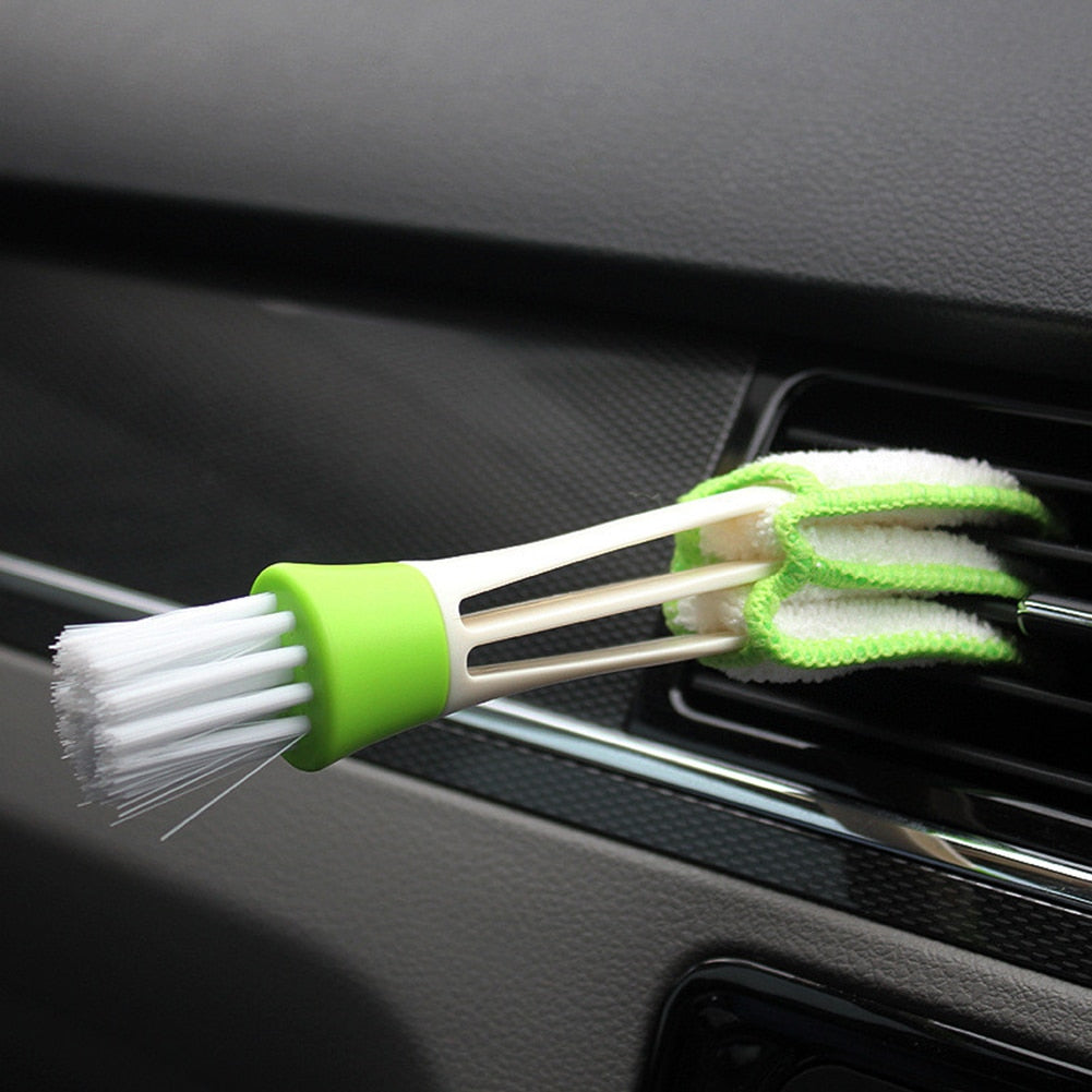 VODOOL Double Ended Car Cleaning Brush Air Conditioner Vent Slit Clean Brush Detailing Dust Removal Blinds Keyboard Duster Brush