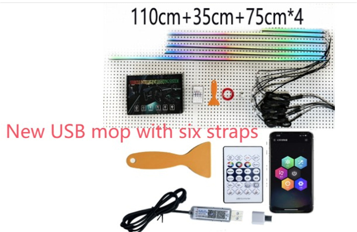 Usb Car Ambience Light Music