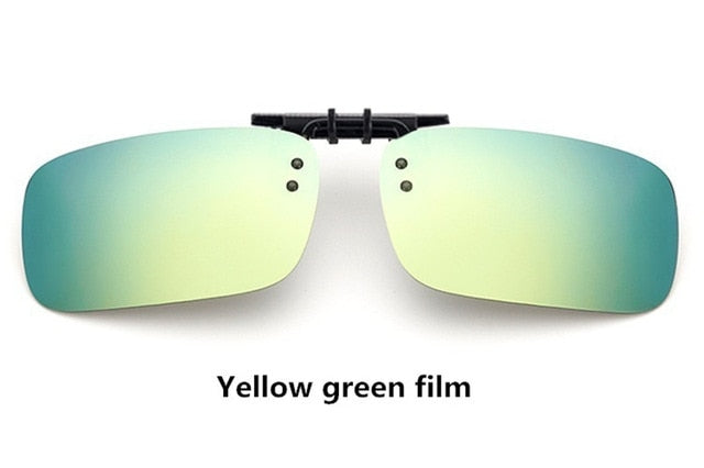 Cool Polarized Mirrored UV400 Lens Clips On Sunglasses Driving Night Vision Lens Sun Glasses Male Anti-UVA For Men Women