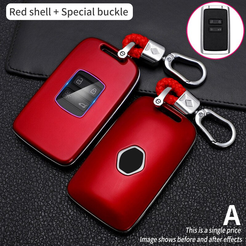 Car Key Case For Renault Koleos Kadjar Scenic Megane Sandero Espace Clio Captur Kangoo  Laguna Talisman Twingo Carbon Fibe Cover