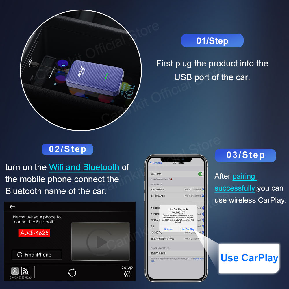 Carlinkit 4.0 Car Connect Original Car Wired to Wireless CarPlay Android Auto Box