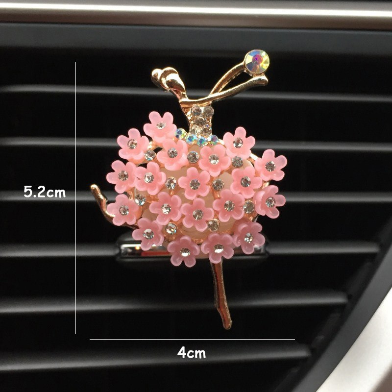 Car Aroma Diffuser Fragrance For Car Flavoring Air Fresheners Auto Perfume Car Smell Vent Clip Ballet Bling Car Accessory Girls