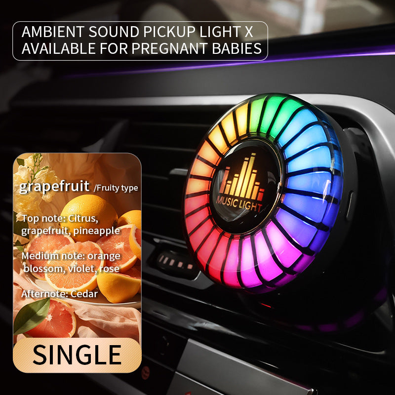 Car aromatherapy air outlet atmosphere light Car sound pickup light Car perfume voice-controlled rhythm light