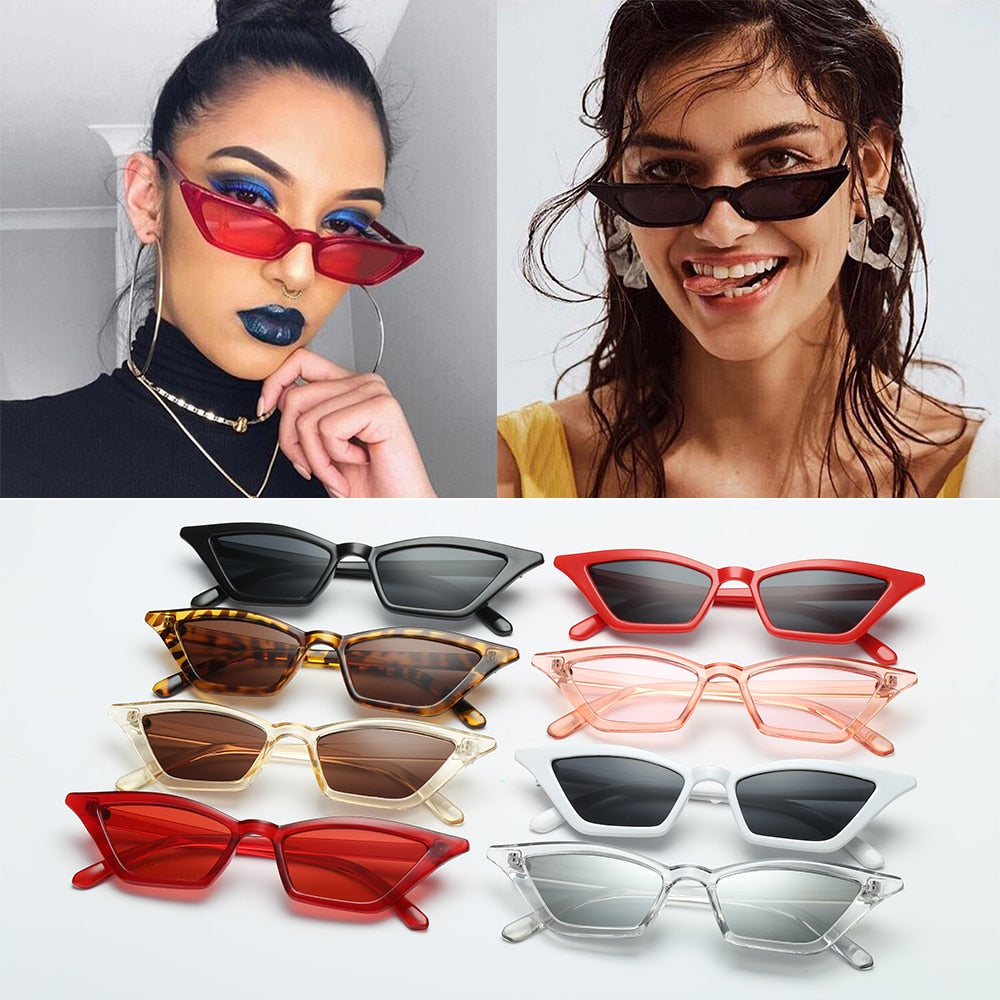 Top quality Fashion Women Glasses Small Frame Cat Eye Sunglasses UV400 Sun Shades Glasses Street Eyewear Female glasses