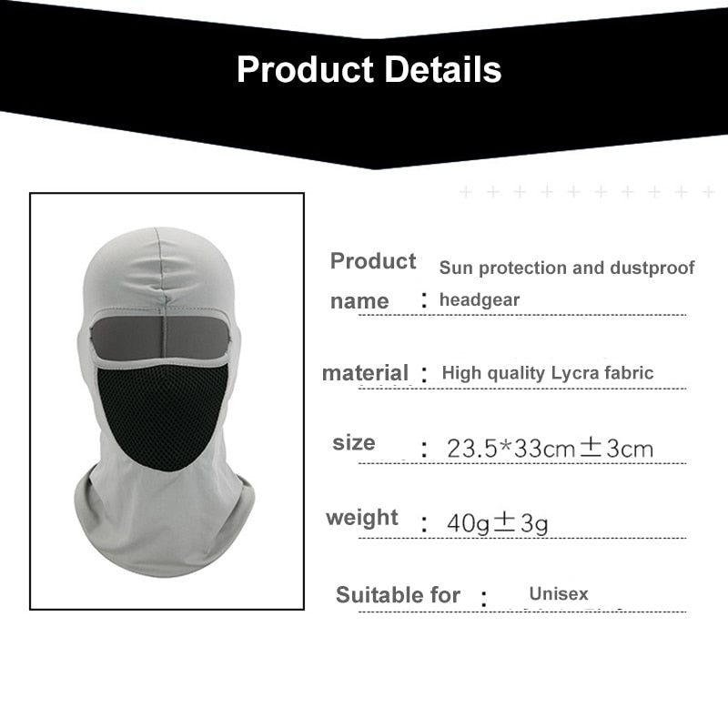 Motorcycle Sun protection and dustproof headgear riding hat hood windproof outdoor tactical riding hood mask mask dust mask