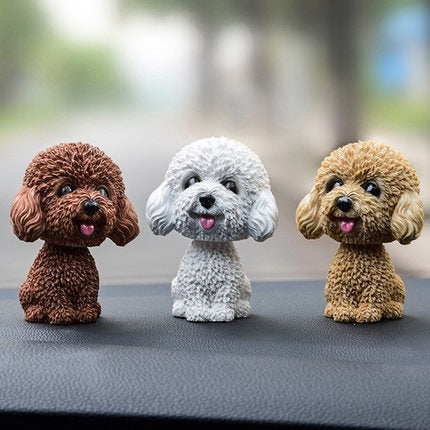 Cute doll decorations in the car, resin bobblehead dog animal bulldog, creative cute car ornaments