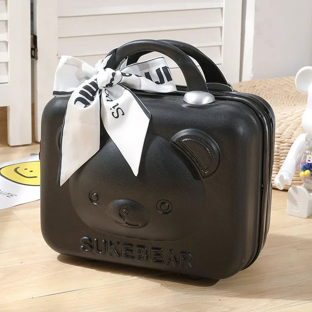 Box Large Capacity with Lock Storage Bag Traveling Case14-Inch Luggage Cartoon Handheld Cosmetic Bag Hand Carry Strap On Luggage