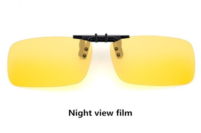 Cool Polarized Mirrored UV400 Lens Clips On Sunglasses Driving Night Vision Lens Sun Glasses Male Anti-UVA For Men Women