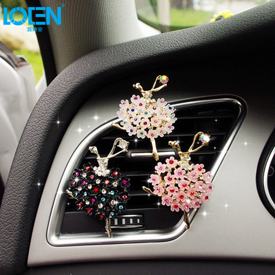 Car Air Freshener Scents Auto Perfume Vent Outlet Clip With Solid Fragrance Sheet Swan Mushroom Butterflies Planet Dance Girl