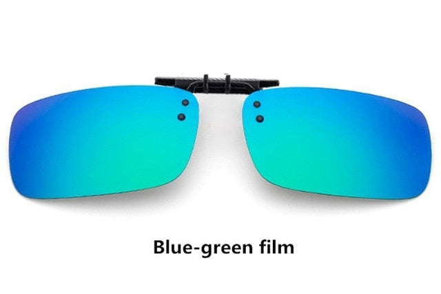 Cool Polarized Mirrored UV400 Lens Clips On Sunglasses Driving Night Vision Lens Sun Glasses Male Anti-UVA For Men Women