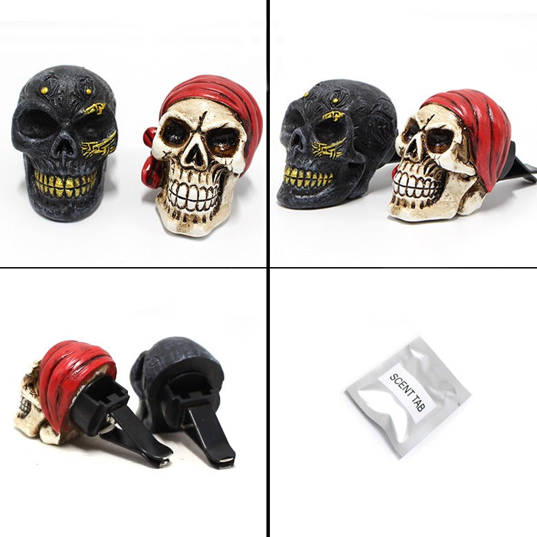 Pirate Ghost Head Aromatherapy Pendant Resin Car Air Outlet Skeleton Head Decoration