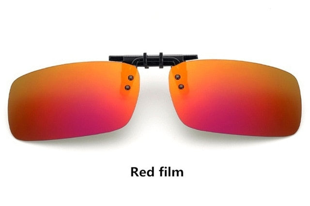 Cool Polarized Mirrored UV400 Lens Clips On Sunglasses Driving Night Vision Lens Sun Glasses Male Anti-UVA For Men Women