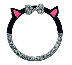 Cute Cat Ear Steering Wheel Cover Short Plush Winter Car Steering Wheel Covers For Girls