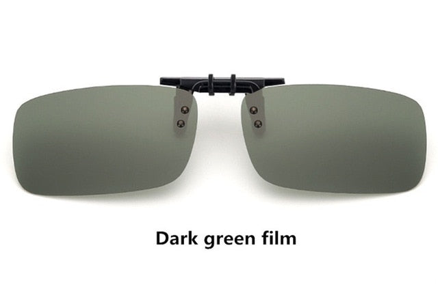 Cool Polarized Mirrored UV400 Lens Clips On Sunglasses Driving Night Vision Lens Sun Glasses Male Anti-UVA For Men Women