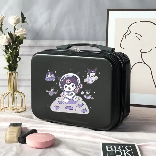 Fashion Portable Cosmetic Case Sanrios New Large Capacity Cute Cartoon Portable Storage Box Can Be Set Tie Rod Small Suitcase