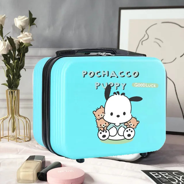 Fashion Portable Cosmetic Case Sanrios New Large Capacity Cute Cartoon Portable Storage Box Can Be Set Tie Rod Small Suitcase