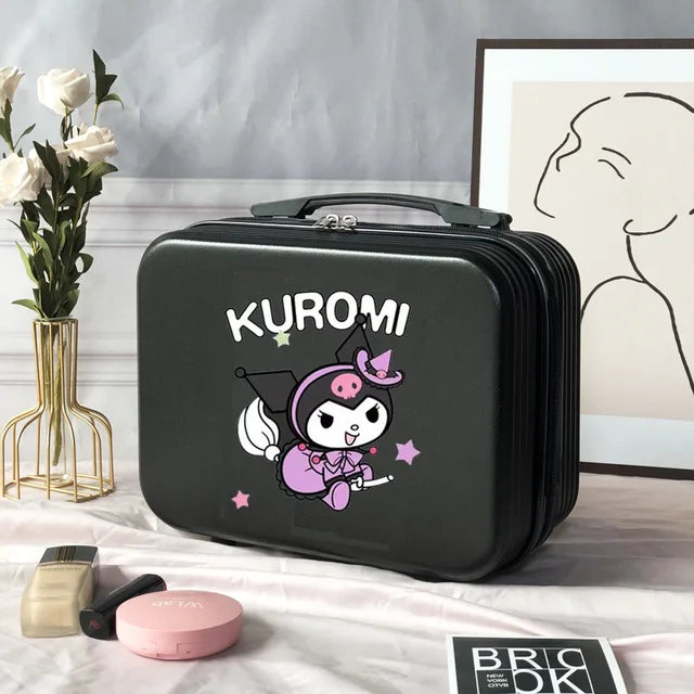 Fashion Portable Cosmetic Case Sanrios New Large Capacity Cute Cartoon Portable Storage Box Can Be Set Tie Rod Small Suitcase