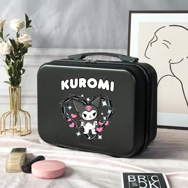 Fashion Portable Cosmetic Case Sanrios New Large Capacity Cute Cartoon Portable Storage Box Can Be Set Tie Rod Small Suitcase