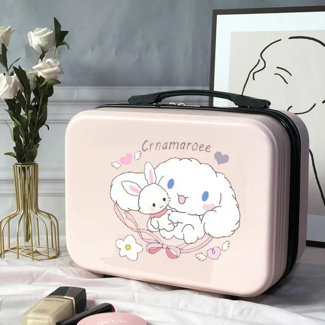 Fashion Portable Cosmetic Case Sanrios New Large Capacity Cute Cartoon Portable Storage Box Can Be Set Tie Rod Small Suitcase