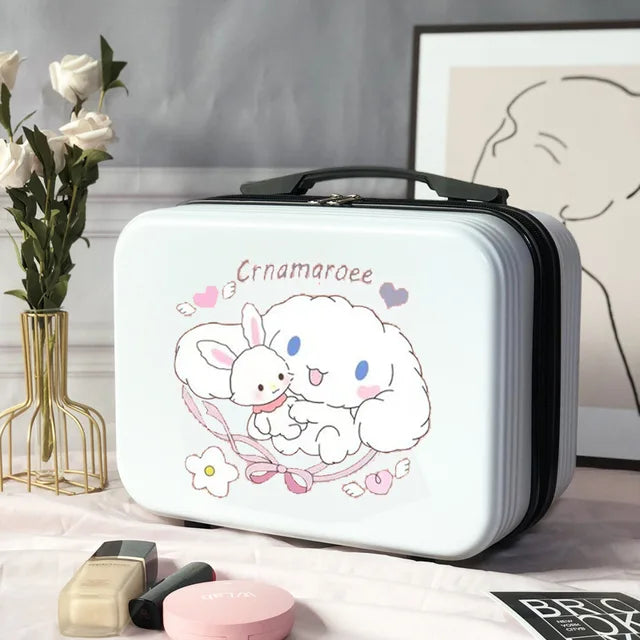 Fashion Portable Cosmetic Case Sanrios New Large Capacity Cute Cartoon Portable Storage Box Can Be Set Tie Rod Small Suitcase