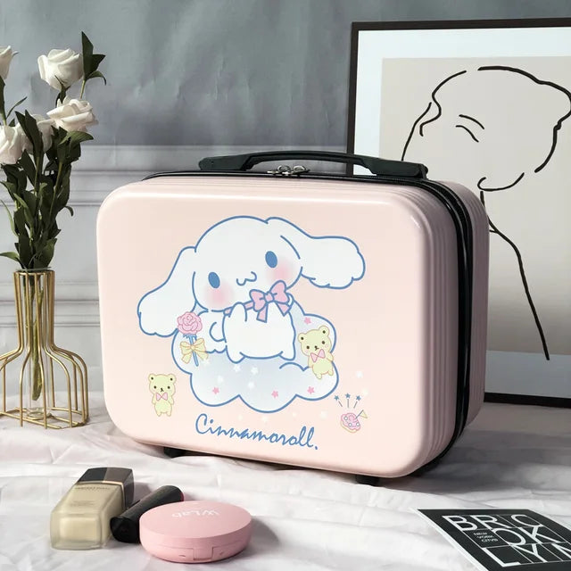 Fashion Portable Cosmetic Case Sanrios New Large Capacity Cute Cartoon Portable Storage Box Can Be Set Tie Rod Small Suitcase