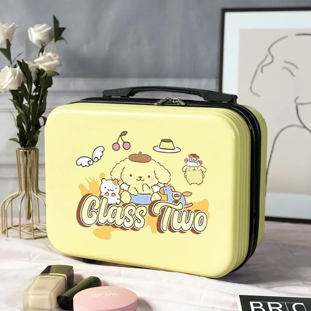 Fashion Portable Cosmetic Case Sanrios New Large Capacity Cute Cartoon Portable Storage Box Can Be Set Tie Rod Small Suitcase