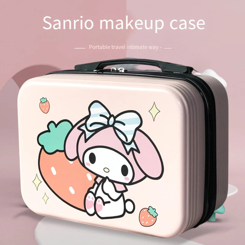 Fashion Portable Cosmetic Case Sanrios New Large Capacity Cute Cartoon Portable Storage Box Can Be Set Tie Rod Small Suitcase