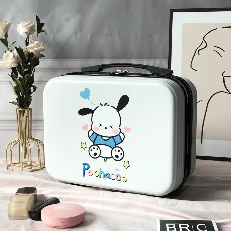 Fashion Portable Cosmetic Case Sanrios New Large Capacity Cute Cartoon Portable Storage Box Can Be Set Tie Rod Small Suitcase