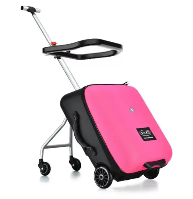 Formsio Kids Scooter Suitcase Lazy Carry On Rolling Luggage Box Sitting Trolley Bag For Baby