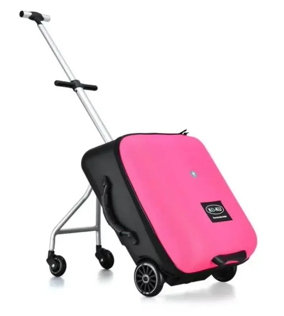 Formsio Kids Scooter Suitcase Lazy Carry On Rolling Luggage Box Sitting Trolley Bag For Baby