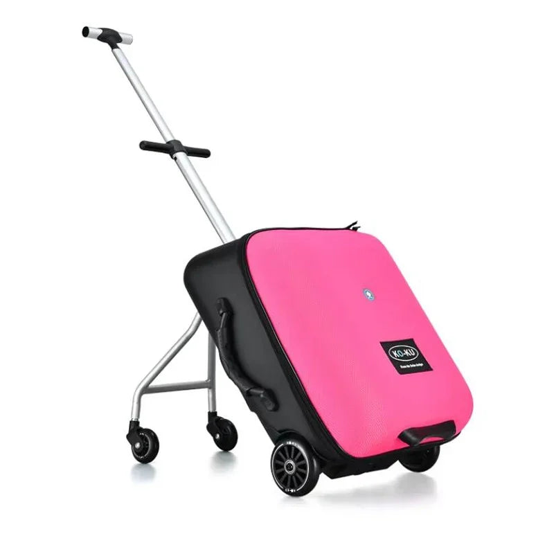 Formsio Kids Scooter Suitcase Lazy Carry On Rolling Luggage Box Sitting Trolley Bag For Baby