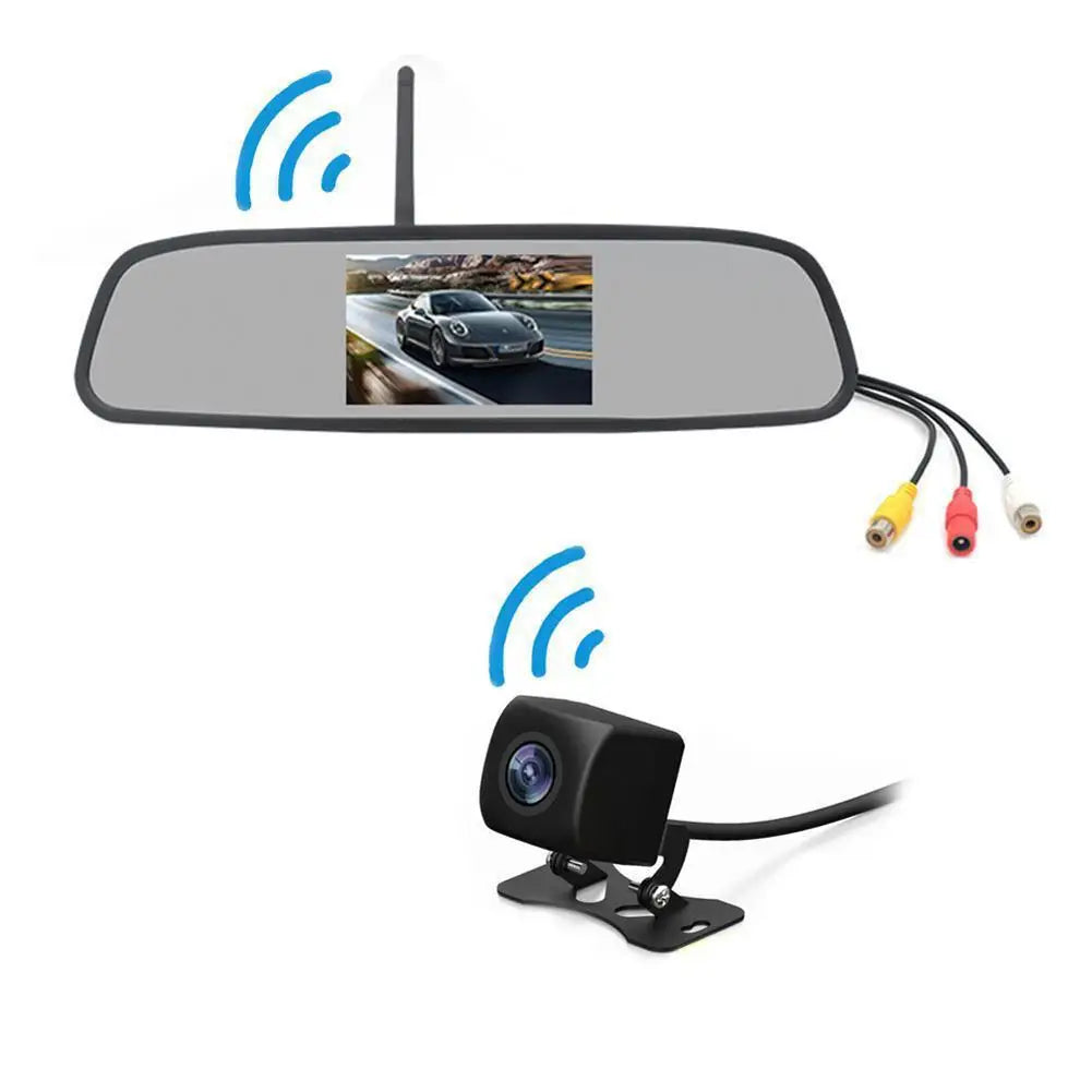 Rearview Mirror Camera Dvr 4.3-inch Rear View Mirror + Reversing Camera Wireless Car Reversing Camera Automobile Video Recorder