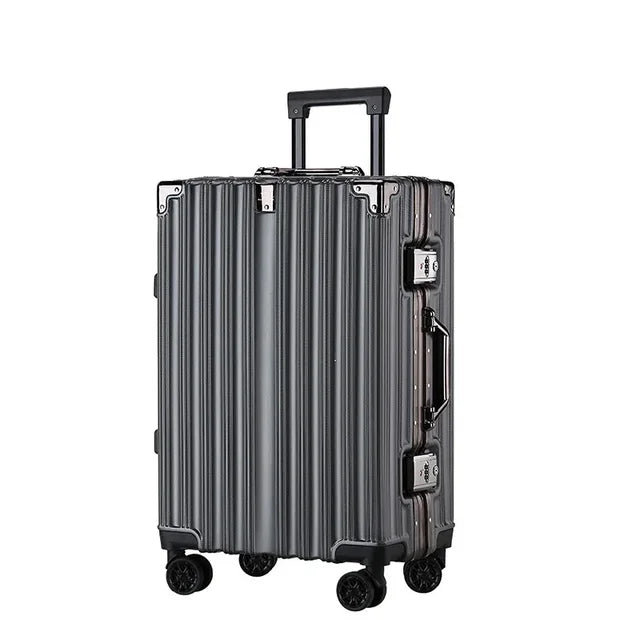 Trolley Luggage Aluminum Frame Rolling Luggage Case 20 24 26 28 inch Travel Suitcase on Wheels Combination Lock Carry on Luggage