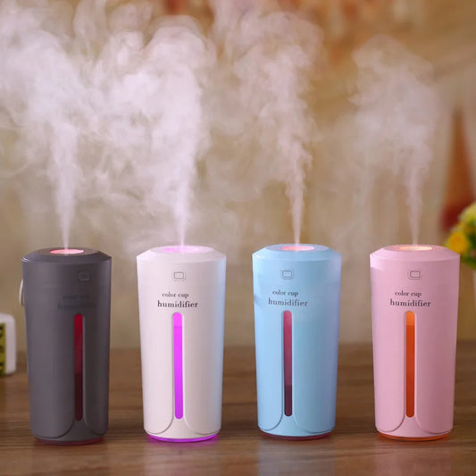 Ultrasonic Air Humidifier Essential Oil Diffuser With 7 Color Lights Electric Aromatherapy USB Humidifier Car Aroma Diffuser